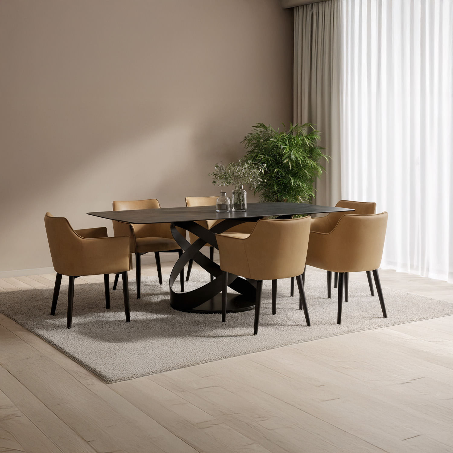 Juego De Comedor Gianni 6 Sillas Marrón