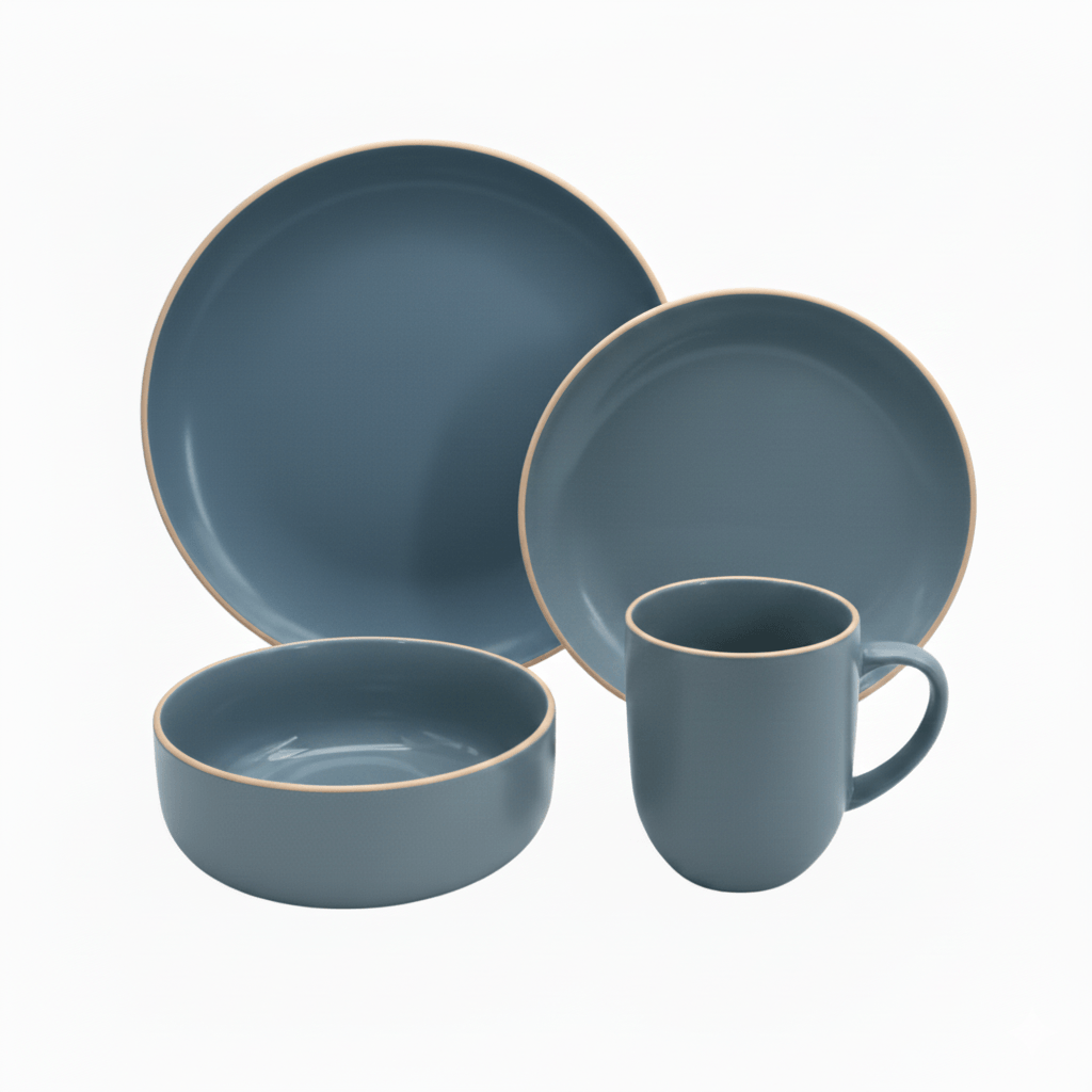 Juego Vajilla Matte 16 Piezas Azul New