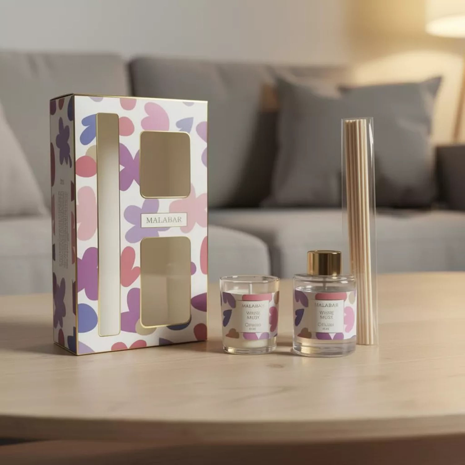 Set Difusor Varillas 70Ml + Vela White Musk