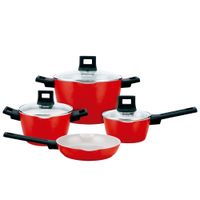 Juego De Ollas Nisqa Ceramica 7 Piezas Rojo