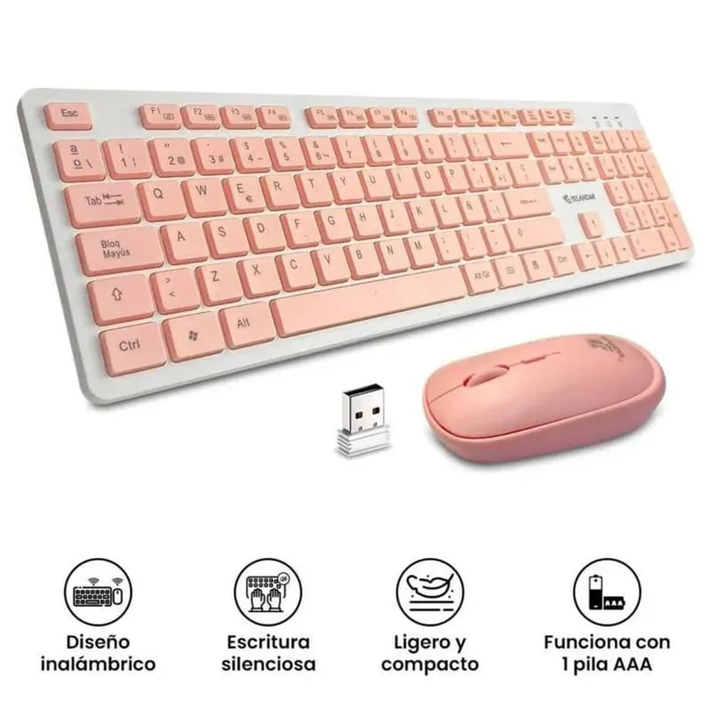 Kit Teclado Mas Mouse USB Inalámbrico Yelandar W3400