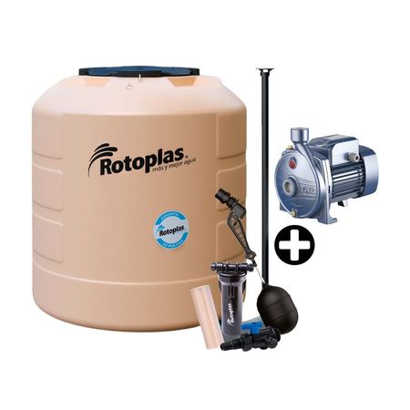 COMBO Tanque de Agua Arena Rotoplas Plus 1100 litros + Kit de Accesorios + Electrobomba Centrífuga Pedrollo 1 HP CPM620 100L/min
