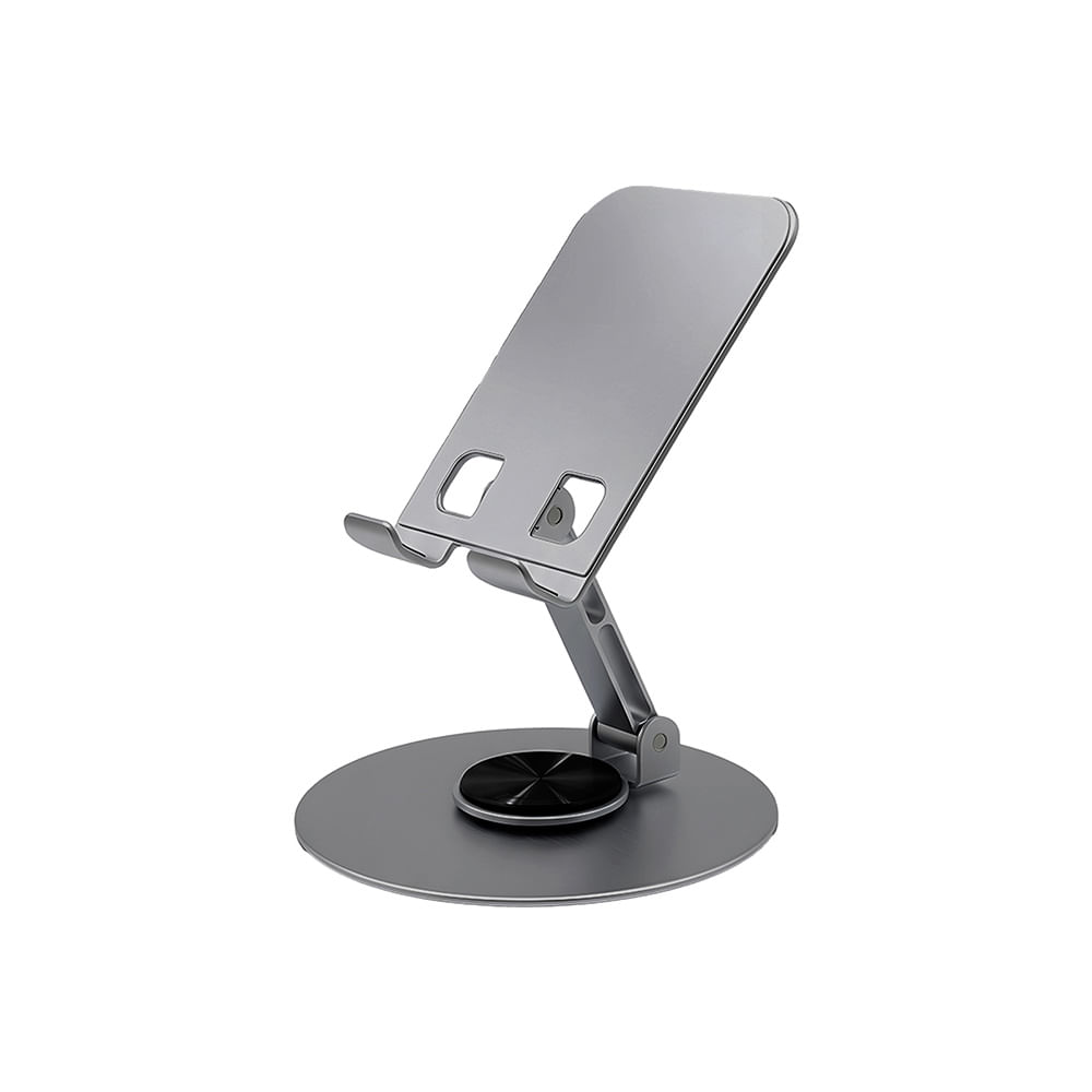 Soporte Metálico Ajustable y Plegable para Celulares MOVISUN SPT 01 con Rotación 360 Color Gris