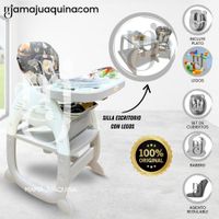 Silla de Comer Escritorio SUPER KITTY con Plato Gray