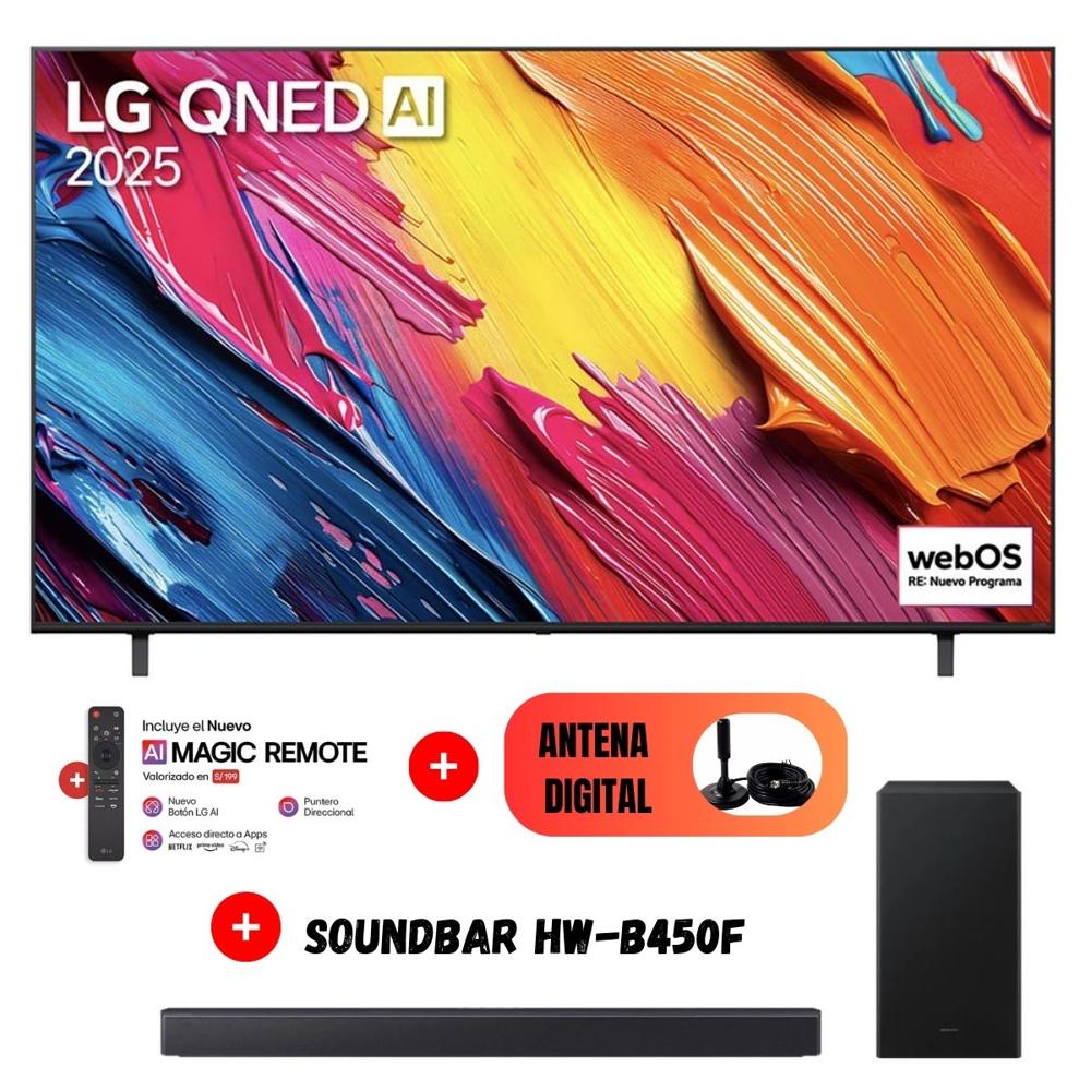 Televisor 55'' LG QNED UHD 4K WebOS 55QNED70ASA - Ant - Soundbar HW-B450F