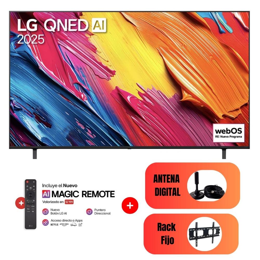 Televisor LG 55'' UHD 4K WebOS 55QNED70ASA - Ant - Rack Fijo