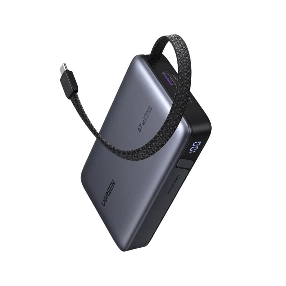 Cargador Portatil Ugreen 20000 Mah 67w Con Cable Integr. PB550 - Gris
