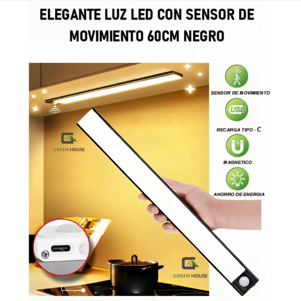 ELEGANTE Y ULTRAFINO LUZ LED CON SENSOR DE MOVIMIENTO INTELIGENTE