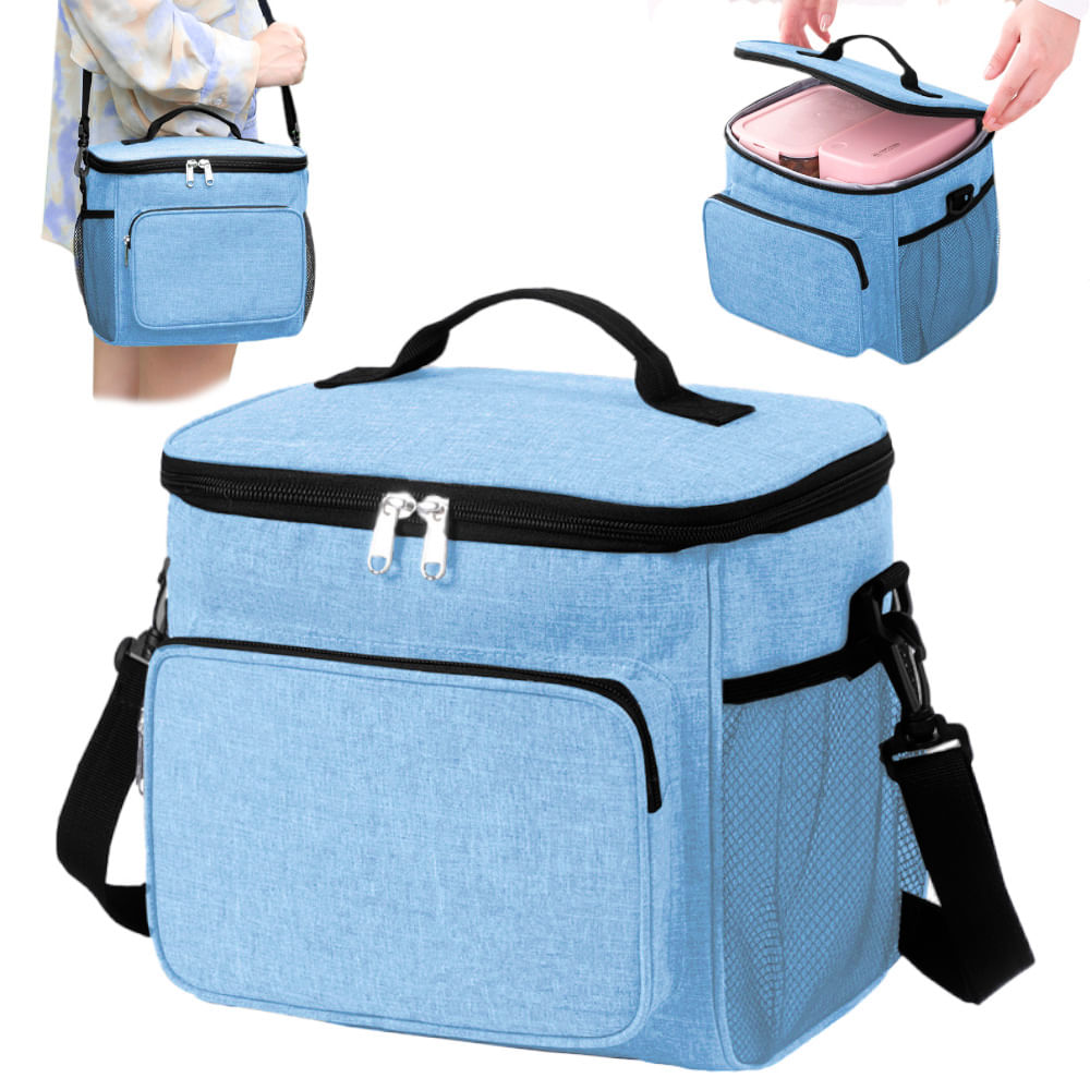 Lonchera Térmica para Comida y Alimentos Impermeable Celeste 02X