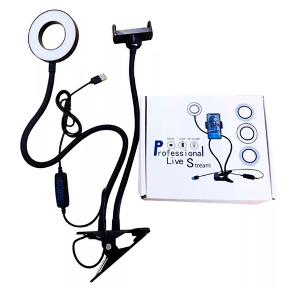 Aro de Luz LED para Mesa con Soporte para Celular