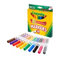 Caja de Plumones Gruesos Crayola 10 Colores Cláiscos