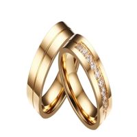 Anillos de Matrimonio Alianzas Diamond Dream Bañado Oro 18K Aro Dorado