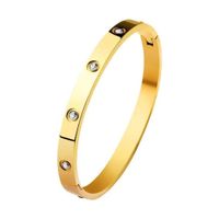 Brazalete Dorado Cristales Mujer Pulsera Aniversario Novia Genieka Dorado