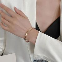 Brazalete Mujer Dorado Cristales Pulsera Aniversario Navidad Genieka Dorado