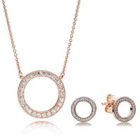 Pack de Joyas Circular Collar y Aretes Regalo Dia de la Madre Genieka. Dorado