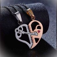 Set de Collares Llave de Amor Enamorados Parejas San Valentín Genieka Dorado