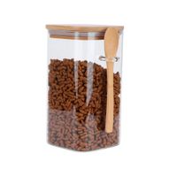 Pack x 2 Canister Cuadrado con Tapa y Cuchara de Bambú 700ml