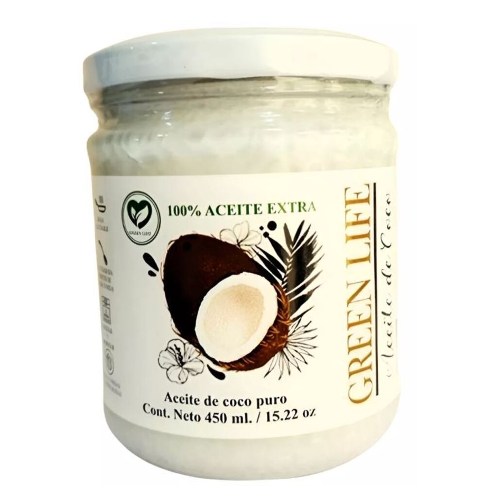 ACEITE DE COCO GREEN LIFE ENVASE DE VIDRIO 450ml
