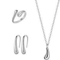 Set Joyas Soho Silver Collar + Anillo + Aretes San Valentín Genieka Plateado
