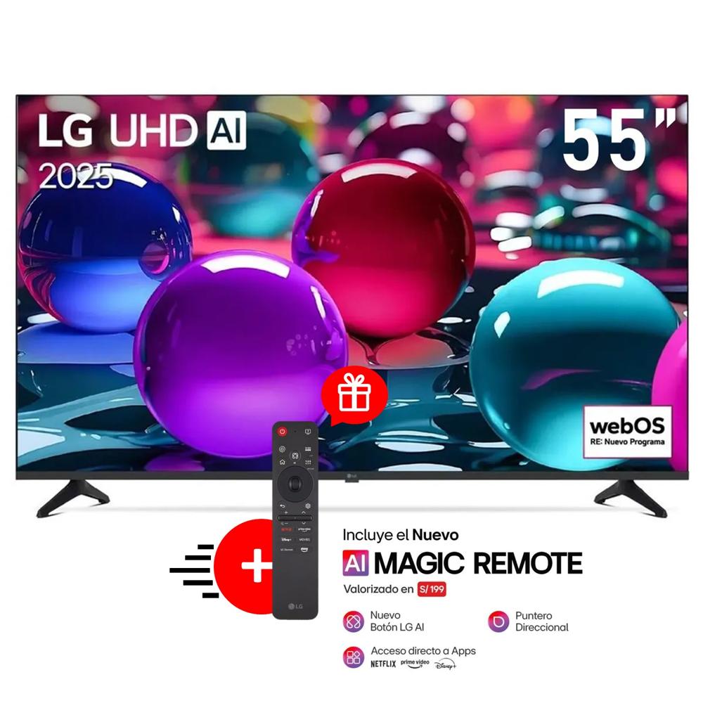 Televisor LG 55 UHD 4K THINQ Ai 55Ua7300PSB - Control Magic