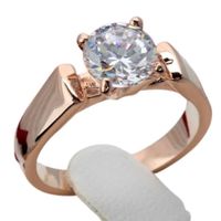 Anillo de Compromiso Adorable Bañado18K Novía San Valentín Genieka Dorado