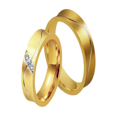 Anillo de Matrimonio Alianzas Passionate Mujer Bañado Oro 18K Genieka Dorado
