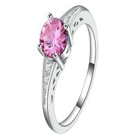Anillo de Compromiso Imperial Rose Bañado Oro Blanco 18K Aro - Genieka Rosado