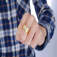 Anillo Elegant Gentleman Zircón Hombre Aro San Valentin Genieka Dorado