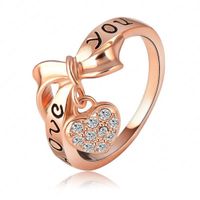 Anillo de Compromiso Love You Bañado en Oro 18K Aniversario Genieka Dorado