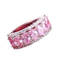 Anillo de Compromiso Cristal Rose Bañado18k Novia San Valentín Genieka Dorado