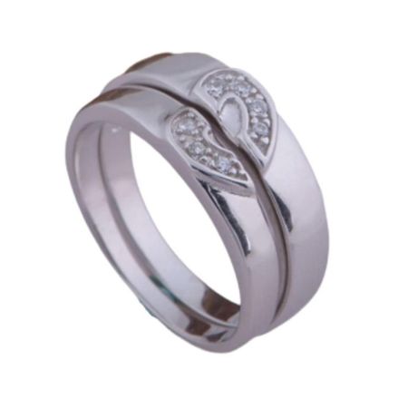 Anillos de Matrimonio Alianzas Corazón Bañado Plata S925 Genieka Plateado