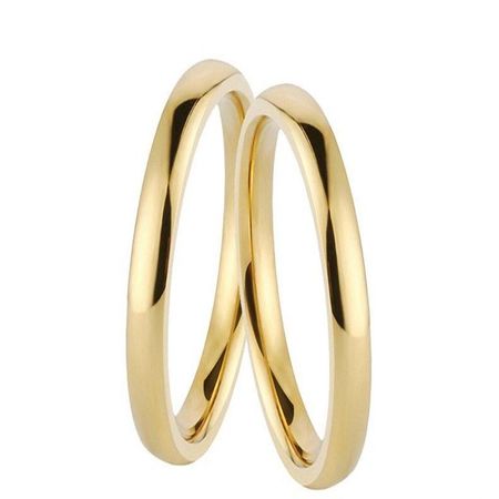 Anillo de Matrimonio Alianza Delgados Hombre Bañado Oro 18K Genieka Dorado