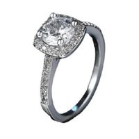 Anillo de Compromiso Diamonds Bañado en Oro Blanco18K - Genieka Plateado