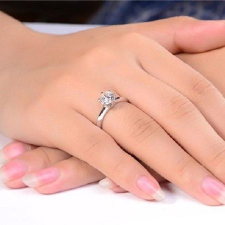 Anillo Compromiso Eternal Passion Bañado PlataS925 Aniversario Genieka Plateado