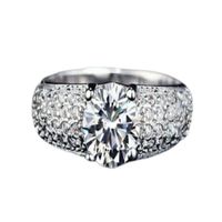 Anillo de Compromiso Shiny Deluxe Bañado Oro Blanco18K Genieka Plateado