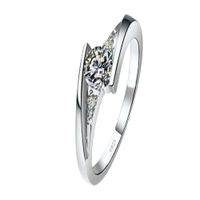 Anillo de Compromiso Infinito Bañado en Oro Blanco 18K Aro - Genieka Plateado