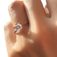 Anillo Promesa Compromiso Solitario Bañado 18K San Valentín Genieka Dorado