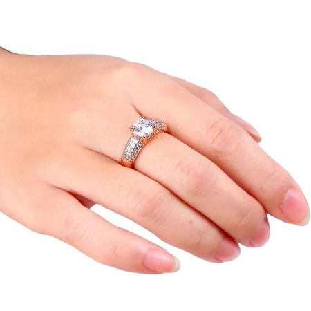 Anillo de Compromiso Shiny Deluxe  Bañado Oro18K Aniversario Genieka Dorado