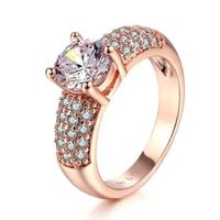 Anillo de Compromiso Shiny Oro Deluxe Bañado en Oro 18K Novia Genieka Dorado