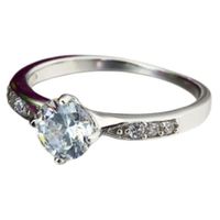 Anillo Compromiso Dream Bañado Oro Blanco18K Aniversario Genieka Plateado
