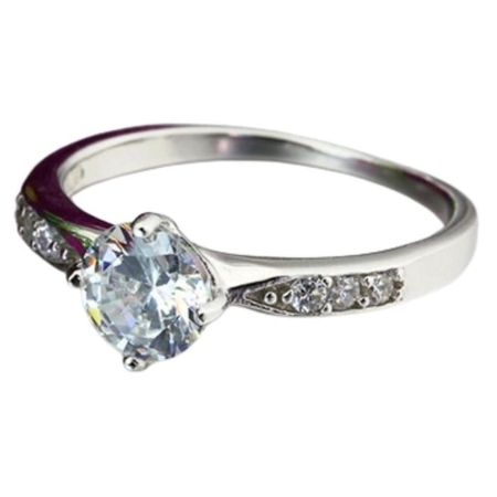 Anillo Compromiso Dream Bañado Oro Blanco18K Aniversario Genieka Plateado