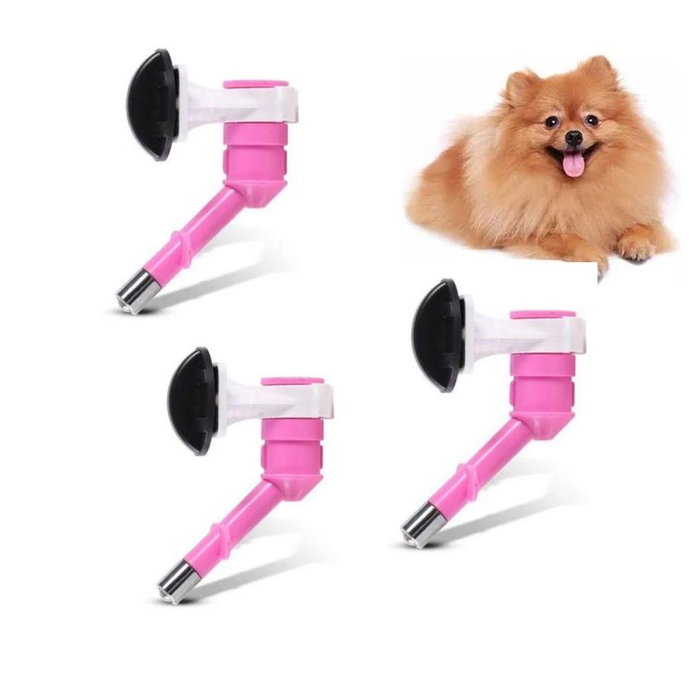 PACK X3 BEBEDERO DISPENSADOR DE AGUA PARA CANIL ROSADO