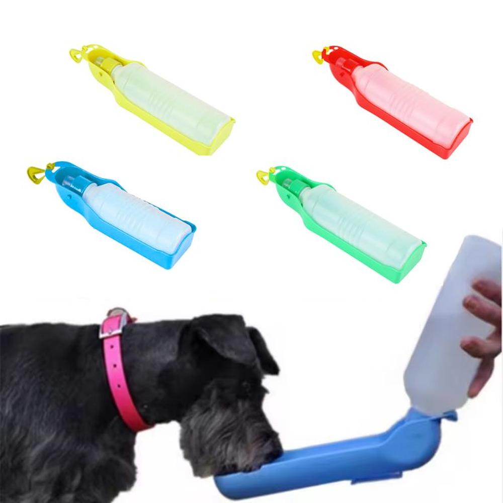 BOTELLA TOMATODO BEBEDERO ROJO PERRO MASCOTA GANCHO 500ML