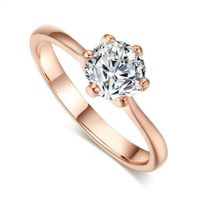 Anillo de Compromiso Solitario Gold Bañado en Oro 18K Novia - Genieka Dorado