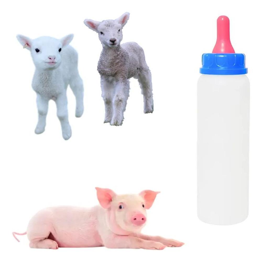 BOTELLA CON TETINA SUAVE PARA ANIMALES 500ML AZUL