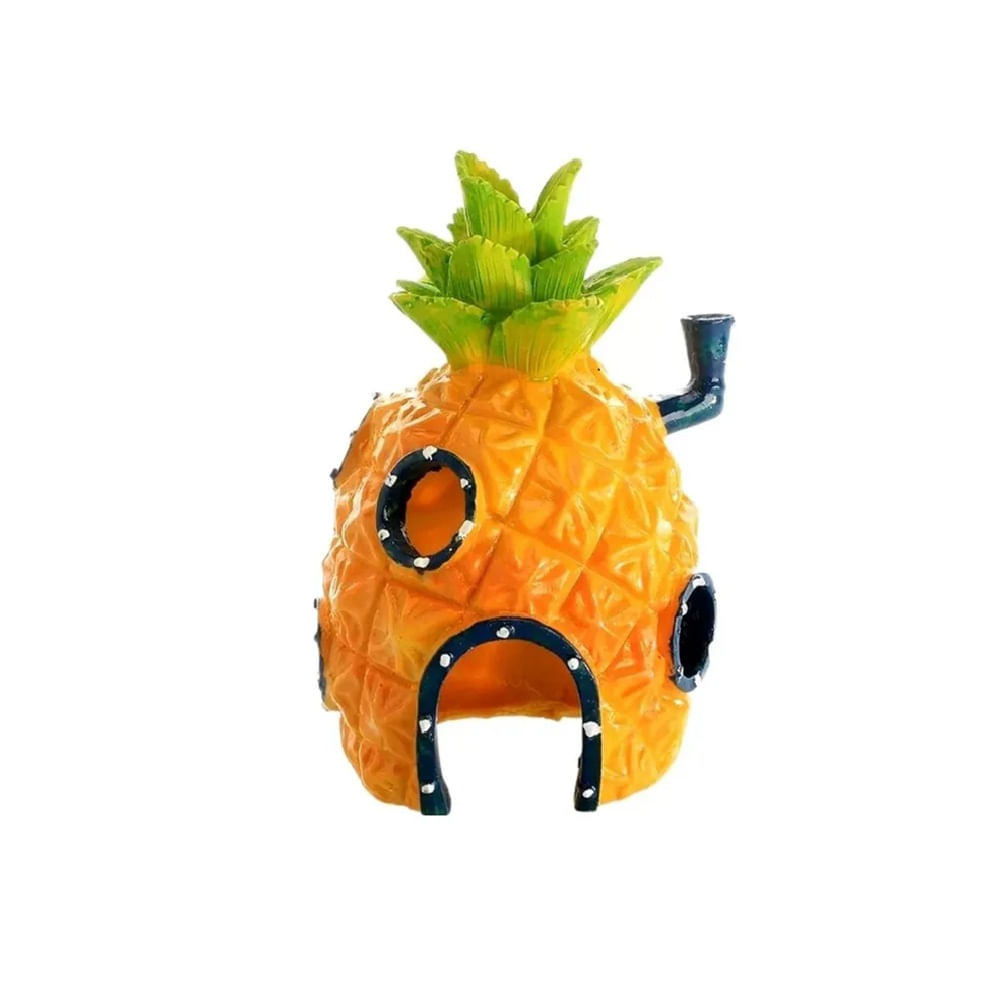 Adorno Decorativo para Acuario o Pecera de Resina Ecológica  Casa Piña de Bob Esponja