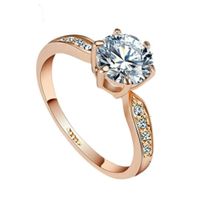 Anillo Compromiso Imperial Deluxe Bañado Oro 18K Aniversario - Genieka - Talla 7