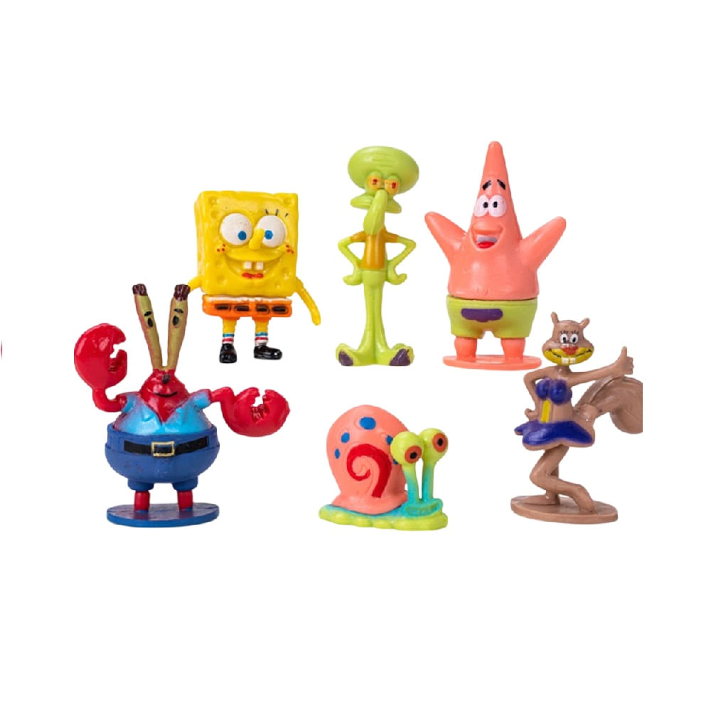 Set Decorativo para Peceras o Acuarios 6 Piezas de Plástico de  Bob Esponja