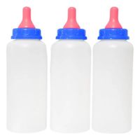 BOTELLA CON TETINA PARA LECHE MASCOTA 250ML AZUL