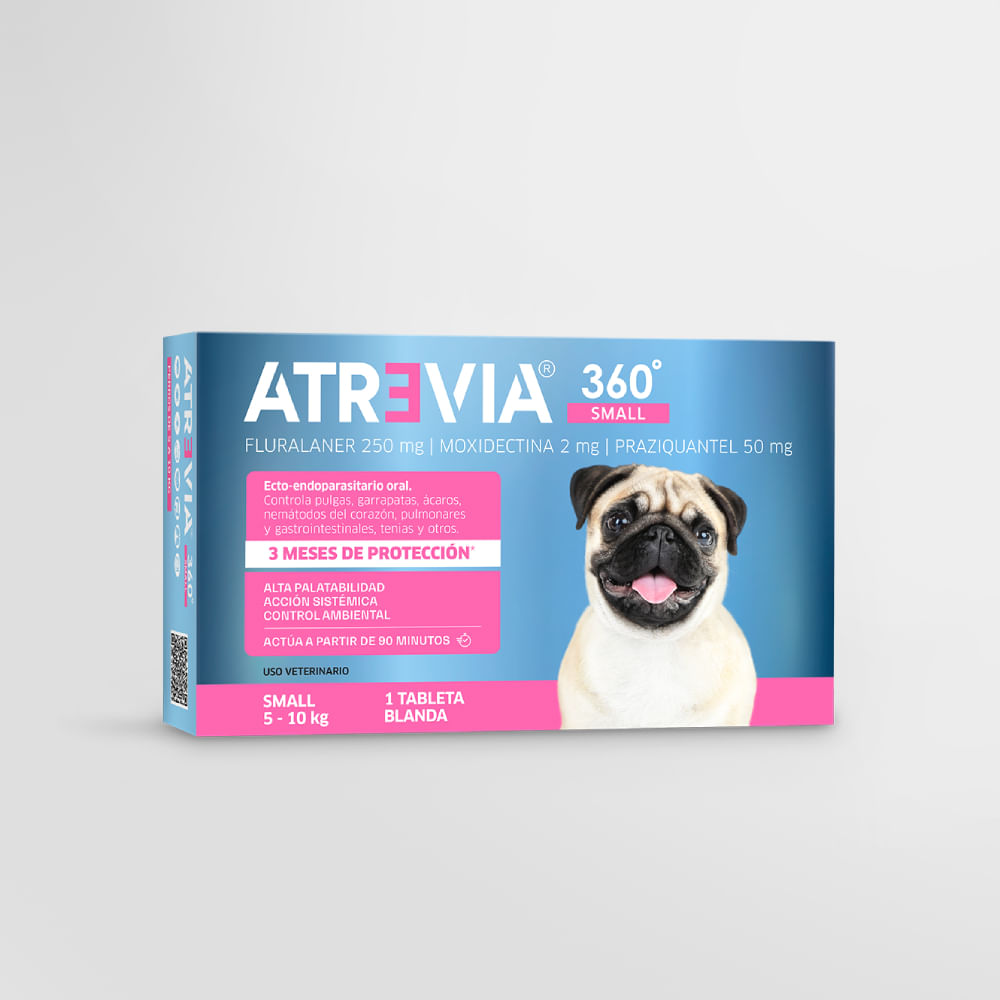 Antipulgas y antiparasitario para perros Atrevia 360 Small 5-10kg x 1 tab